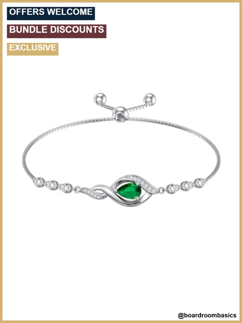 Sterling Silver Infinity Link Bracelet Adjustable Chain